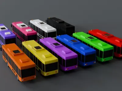 Bus Collection 070546 Low-poly 3D model