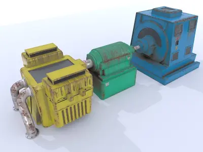 Industrial Machines Low-poly 3D model
