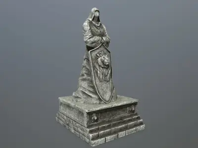 statue 3 lord of rings Low-poly 3D model