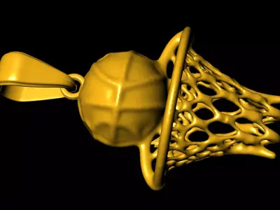basketball pendant charms - one inch pendant 3D print model