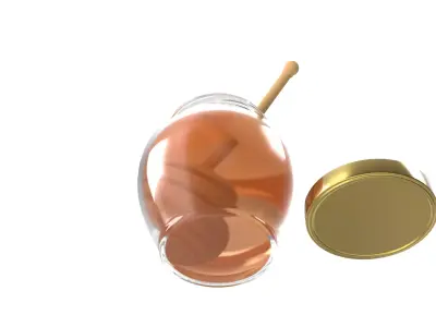 Honey Jar Low-poly 3D model