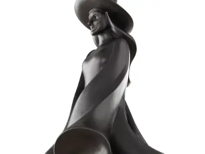 Halloween metal witch sculpture 3D model