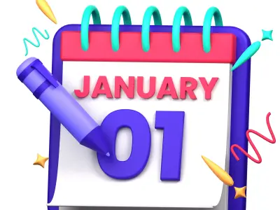 New Year Chirstmas Celebration 3D Models Sets Party Decoration 3D model