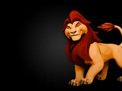 Lion Prime Rigged Low-poly 3D model