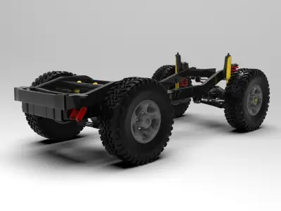 Suspension Toyota Land Cruiser J71 3D model