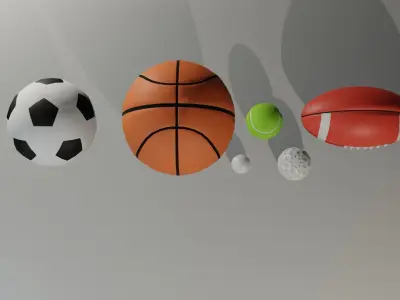 LOW POLY BALL MODELS GAME READY Low-poly 3D model
