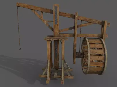 Medieval Crane 3D model Low-poly 3D model