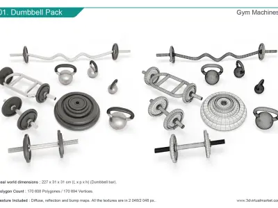 Fitness Machine Room Collection 3D model