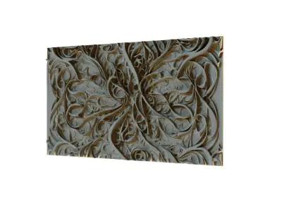 mural decor set wall panel 06 3D model