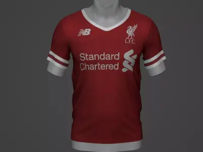 liverpool Football Jersey T-Shirt - Soccer Kit Low-poly 3D model