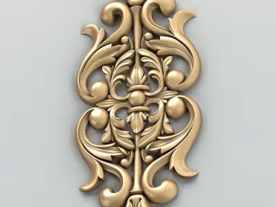 Carved decor central 014 3D model