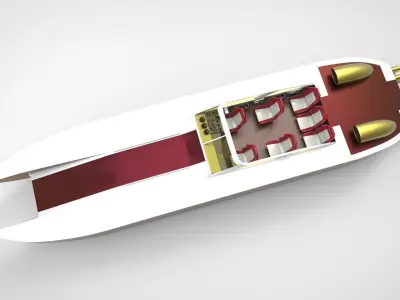 catamaran speed boat 3D model