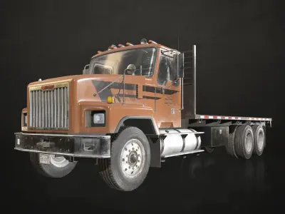Classic Flatbed Truck Low-poly 3D model
