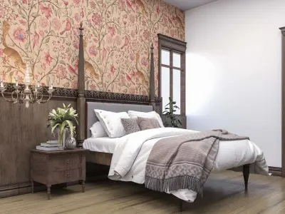 Ethnic Bedroom with Living Room 3D model