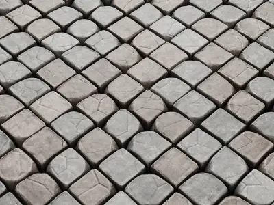 Cube stone granite decoration 3D model