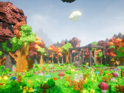 Pro-VOX Uncharted Voxel Nature Pack Low-poly 3D model