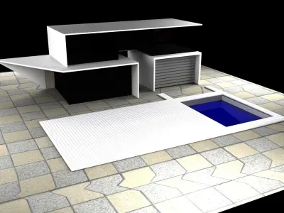 Modern Villa  Low-poly 3D model