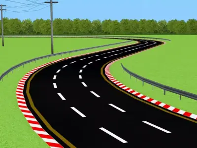 Racing Track Kit with Detached Side Wall 3D Model 2025 Low-poly 3D model