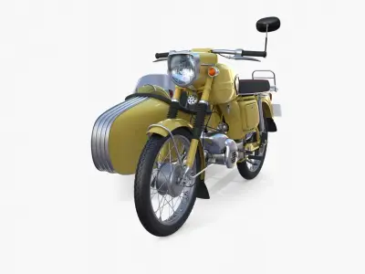 Generic motorcycle w sidecar 3D model