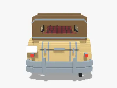Voxel Classic Car Low-poly 3D model