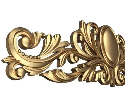 Carved Plaster Molding Decoration 09 Low-poly 3D model