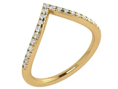 V Diamond Ring 4354 3D print model