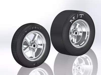 Set of wheels Summit Warrior RT for scale model dragster 3D print model