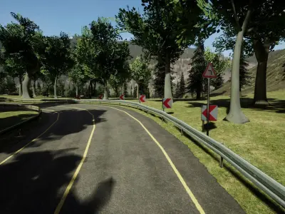 Unreal Engine - Forest Racing Track Low-poly 3D model