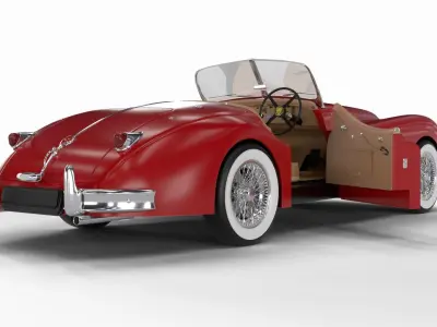 Jaguar XK140 1954 HQ interior 3D model