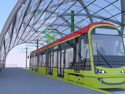 Warsaw tram stop III 3D model