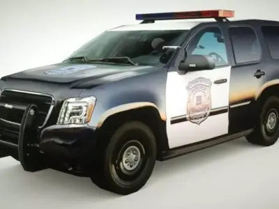 Generic Police SUV v6 Low-poly 3D model