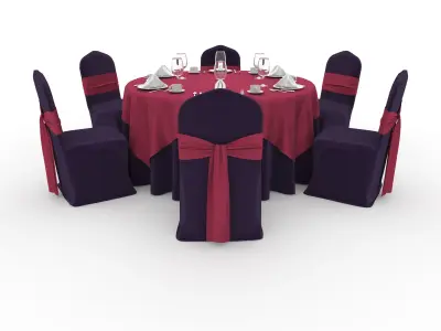 Banquet Table and Chair 47 3D model