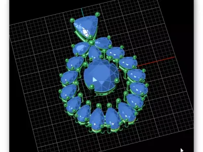 pear round triangle jewelry pendant 3D print model