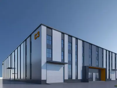 Industrial Building Factory 3D model buy