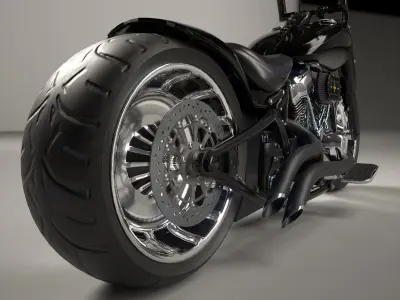 Big Custom Motorcyle Low-poly 3D model