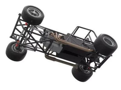 Vintage Dirt Modified stock car Base Version 4 Scale 1 to 25 3D print model