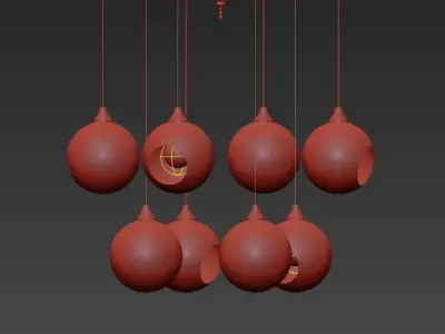 Colorful Glass Chandelier 3D model