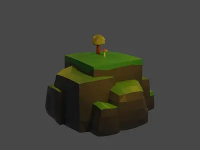 Low Poly Rock Cliff Free low-poly 3D model