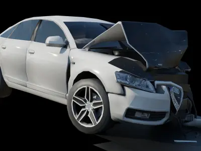 Accident Audi  Low-poly 3D model