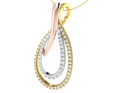 Solitaire Women Pendant 3dm STL OBJ FBX Renders Details 3D print model buy