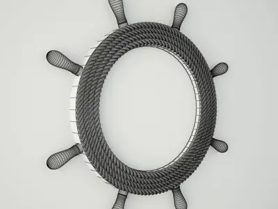 Ship Wheel Mirror 3D model