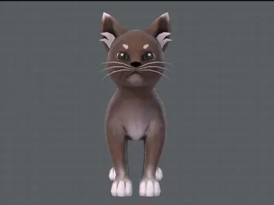 Cat Cartoon V03 Low-poly 3D model