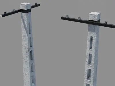 Concrete Utility Pole Free low-poly 3D model