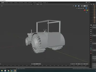 Traktor tractor Low-poly 3D model