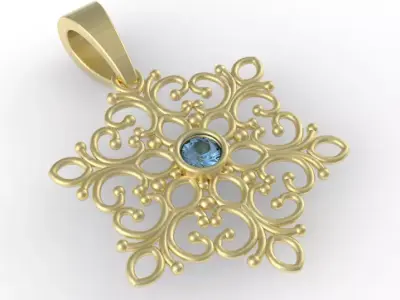snowflake pendant 3D print model