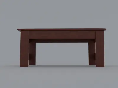 Wooden Side Table Low-poly 3D model