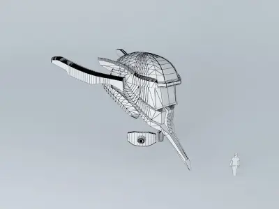 Blue robot head Free 3D model
