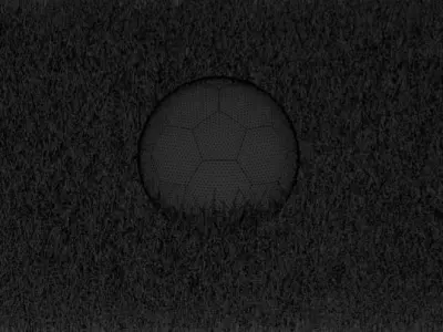 Football soccer ball on grass Low-poly 3D model