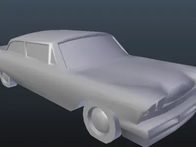 OLD Rusty Car Low-poly 3D model
