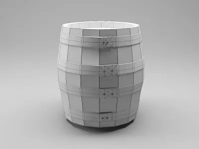 Old Barrel Low Poly PBR Free low-poly 3D model